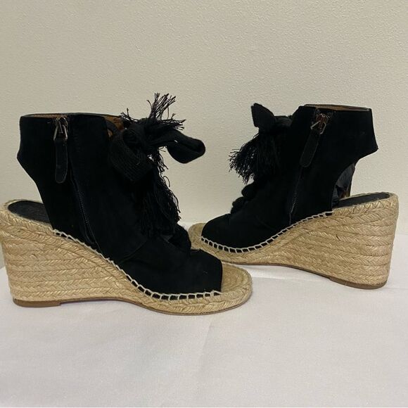 CHLOE Harper Suede Lace up Espadrille Wedge Sandals - Picture 2 of 13